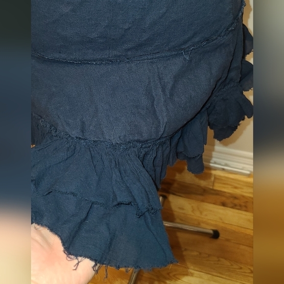 Topshop Petite Navy Ruffled Low Waist Ultra mini skirt US4P - Picture 7 of 10